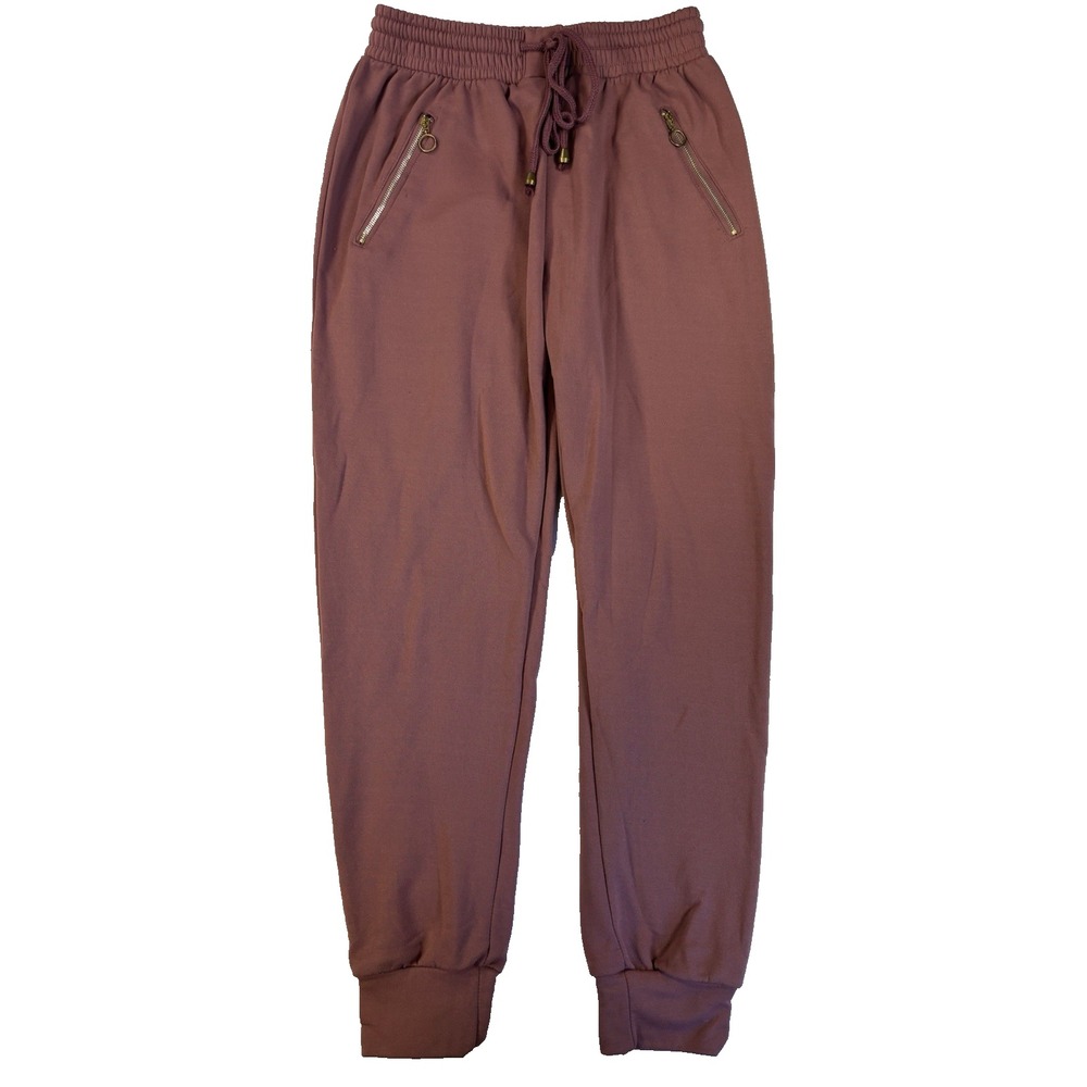Indero Women's S Mauve Joggers Zip Pockets Athleisure Gorpcore Lounge Clean Girl